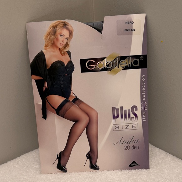 Gabriella Other - Gabriella Anika Plus Size 20 Den Sheer Black Stockings